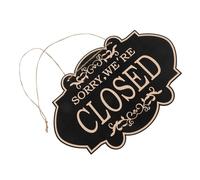 IMUSINICE Panneau Double Face Ouvert Fermé en Bois Foncé Rétro, Facile à Suspendre, Haute Visibilité pour Boutique et Boulangerie, Signalétique D'entreprise Élégante