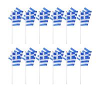 IMUSINICE Petits Drapeaux Grecs en Polyester Léger Portatifs Lot de Vives pour Diverses Fêtes et Activités Scolaires