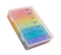 IMUSINICE Pilulier Grand Format 7 Compartiments Double Couvercle en Plastique Alimentaire, Boîte à Remède Étanche Voyages et Rangement Facile Médecine