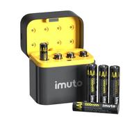 imuto Rechargeables Piles AAA 1,5V Lithium（Lot de 8 Piles and Chargeur de Batterie） 1300mWh,1600 Cycles