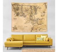 IMZEUSYEP Tapisserie murale vintage avec carte de la Terre - Décoration murale décorative durable - Impression 3D - Pour dortoir, salon, chambre à coucher - 127 x 152 cm