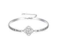 IMZM Cadeaux de Noël pour femme - Bracelet jonc plaqué or blanc gravé « Always My Wife/Mother/Sister/Daughter/Grandma/Granddaughter with Forever My Friend » - Bijoux de Noël pour elle, Medium, Base