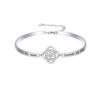 IMZM Cadeaux de Noël pour femme - Bracelet jonc plaqué or blanc gravé « Always My Wife/Mother/Sister/Daughter/Grandma/Granddaughter with Forever My Friend » - Bijoux de Noël pour elle, Medium, Base