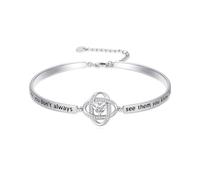 IMZM Cadeaux de Noël pour femme - Bracelet jonc plaqué or blanc gravé « Always My Wife/Mother/Sister/Daughter/Grandma/Granddaughter with Forever My Friend » - Bijoux de Noël pour elle, Medium, Base