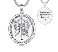 IMZM Collier avec pendentif Archange Michael Saint Michel pour homme - Bijoux religieux pour Noël, anniversaire, anniversaire de mariage - Cadeau pour homme et femme