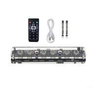 IN-8 Base d'horloge à tube Nixie avancé avec tubes du côlon, télécommande, alimentation USB-C 5 V, lumière ambiante LED, format 12/24 heures et protection de la cathode