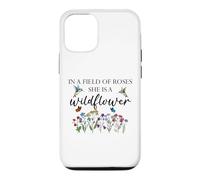 in a Field of Roses She is a Wildflower Hummingbird Floral Coque pour iPhone 12/12 Pro