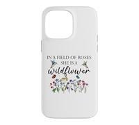 in a Field of Roses She is a Wildflower Hummingbird Floral Coque pour iPhone 14 Pro Max