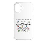 in a Field of Roses She is a Wildflower Hummingbird Floral Coque pour iPhone 16