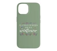 in a Field of Roses She is a Wildflower Hummingbird Flower Coque pour iPhone 14