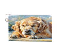 In A Melon Porte-monnaie avec fermeture éclair en toile pour homme et femme Petite trousse de maquillage, Golden Retriever, Taille unique, Petit porte-monnaie