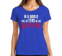 In a World Full of tens be an Eleven T-shirt rétro pour femme, bleu, M