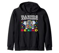 In a world where you can be anything be kind Autism Awarenes Sweat à Capuche