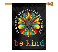 In A World Where You Can Be Anything Be Kind Garden Flag 28 X 40 Inch Peace Outdoor Floral Mini Yard Flag House Flags Double-Sided Farmhouse Sign For Home Garden Decoration