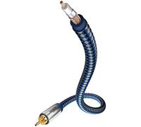 in-akustik Câble audio mono pour caisson de basses 2 mètres RCA mâle à mâle double blindage connecteurs en métal escabeau en cuivre OFC 24k plaqué or