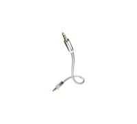 in-akustik Premium - Câble audio - mini-phone stereo 3.5 mm mâle pour mini-phone stereo 3.5 mm mâle - 50 cm - double blindage - blanc/argent - solide Blanc/argent G