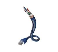 in-akustik Premium - Câble réseau - RJ-45 (M) pour RJ-45 (M) - 50 cm - SF/UTP - CAT 6 - bleu, argent