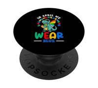 in April We Blue Dino Ruban de Sensibilisation à l'Autisme PopSockets PopGrip Adhésif