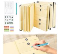 in Case I Go Missing Classeur organiseur de documents importants, classeur portable multifonction pour le travail, le bureau, l'école, la maison (jaune)