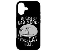 in Case of Bad Mood Place Cat Here Chats Coque pour iPhone 17