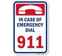 in Case of Emergency Dial 911 Plaque en métal Vintage 8 x 12 Pouces