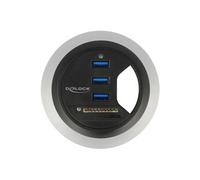 In-Desk Hub 3 Port USB 3.0 + 2 Slot SD Card Reader - Concentrateur (hub) - 3 x SuperSpeed USB 3.0 - de bureau
