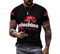 in-do-Chine T-Shirt pour Homme T-Shirt à Manches Courtes Noir T Shirt Tshirt Col Rond Chemise Casual Top Tee for Men
