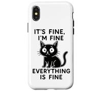 in Fine, Everything is Fine Fun Cat Coque pour iPhone X/XS
