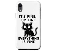 in Fine, Everything is Fine Fun Cat Coque pour iPhone XR