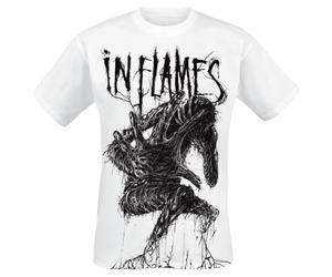 In Flames Big Creature Homme T-Shirt Manches Courtes Blanc 100% Coton Regular/Coupe Standard