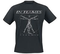 IN FLAMES Clayman Vintage Homme T-Shirt Manches Courtes Noir L 100% Coton Regular/Coupe Standard