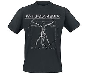 In Flames Clayman Vintage Homme T-Shirt Manches Courtes Noir M 100% Coton Regular/Coupe Standard