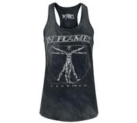 In Flames Clayman Vitruvian Femme Top Noir 100% Coton Regular/Coupe Standard