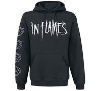 IN FLAMES Jesterhead White Raven Homme Sweat-Shirt à Capuche Noir 50% Coton, 50% Polyester Regular