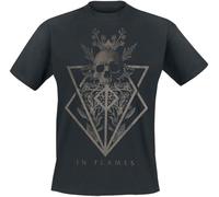 IN FLAMES Skull - Heavyweight Homme T-Shirt Manches Courtes Noir 100% Coton Regular