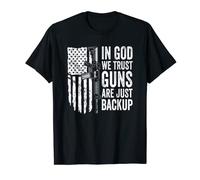 In God We Trust Guns Are Just A Backup - Drapeau des États-Unis AR15 T-Shirt