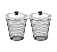 In Ground Worm Composteur 2 pièces en métal 24 x 23 cm | Panier de compostage avec couvercle pour déchets de jardin, déchets de cuisine, enrichissement du sol, agriculture urbaine