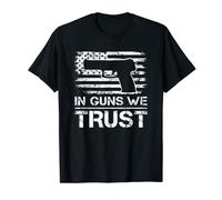 In Guns We Trust Pistolet professionnel avec drapeau américain 2ème amendement T-Shirt