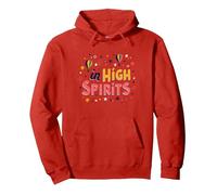 in High Spirits : Joyful Hot Air Balloon Celebration Sweat à Capuche, Unisexe pour Adultes, Rouge, S