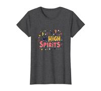 in High Spirits : Joyful Hot Air Balloon Celebration T-Shirt, Femme, Chiné Foncé, 3XL