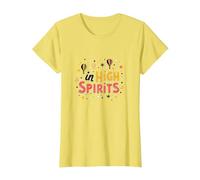 in High Spirits : Joyful Hot Air Balloon Celebration T-Shirt, Femme, Citron, XS