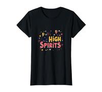 in High Spirits : Joyful Hot Air Balloon Celebration T-Shirt, Femme, Noir, 3XL