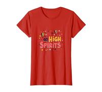 in High Spirits : Joyful Hot Air Balloon Celebration T-Shirt, Femme, Rouge, L