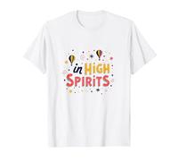 in High Spirits : Joyful Hot Air Balloon Celebration T-Shirt, Homme, Blanc, 3XL