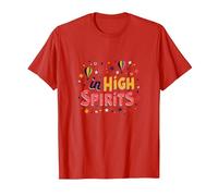 in High Spirits : Joyful Hot Air Balloon Celebration T-Shirt, Homme, Rouge, L