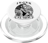in Ink We Trust Tatouage Humoristique avec Encre Lincoln Drapeau USA PopSockets PopGrip pour MagSafe