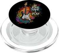 in Jesus Name I Play Guitar Christian Guitarist God Faith PopSockets PopGrip pour MagSafe