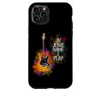 in Jesus Name I Play Guitar Christian Guitarists God Faith Coque pour iPhone 11 Pro