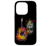 in Jesus Name I Play Guitar Christian Guitarists God Faith Coque pour iPhone 14 Pro