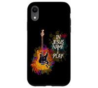 in Jesus Name I Play Guitar Christian Guitarists God Faith Coque pour iPhone XR